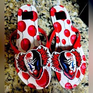 Strangecvlt Scary Clown Flip Flops